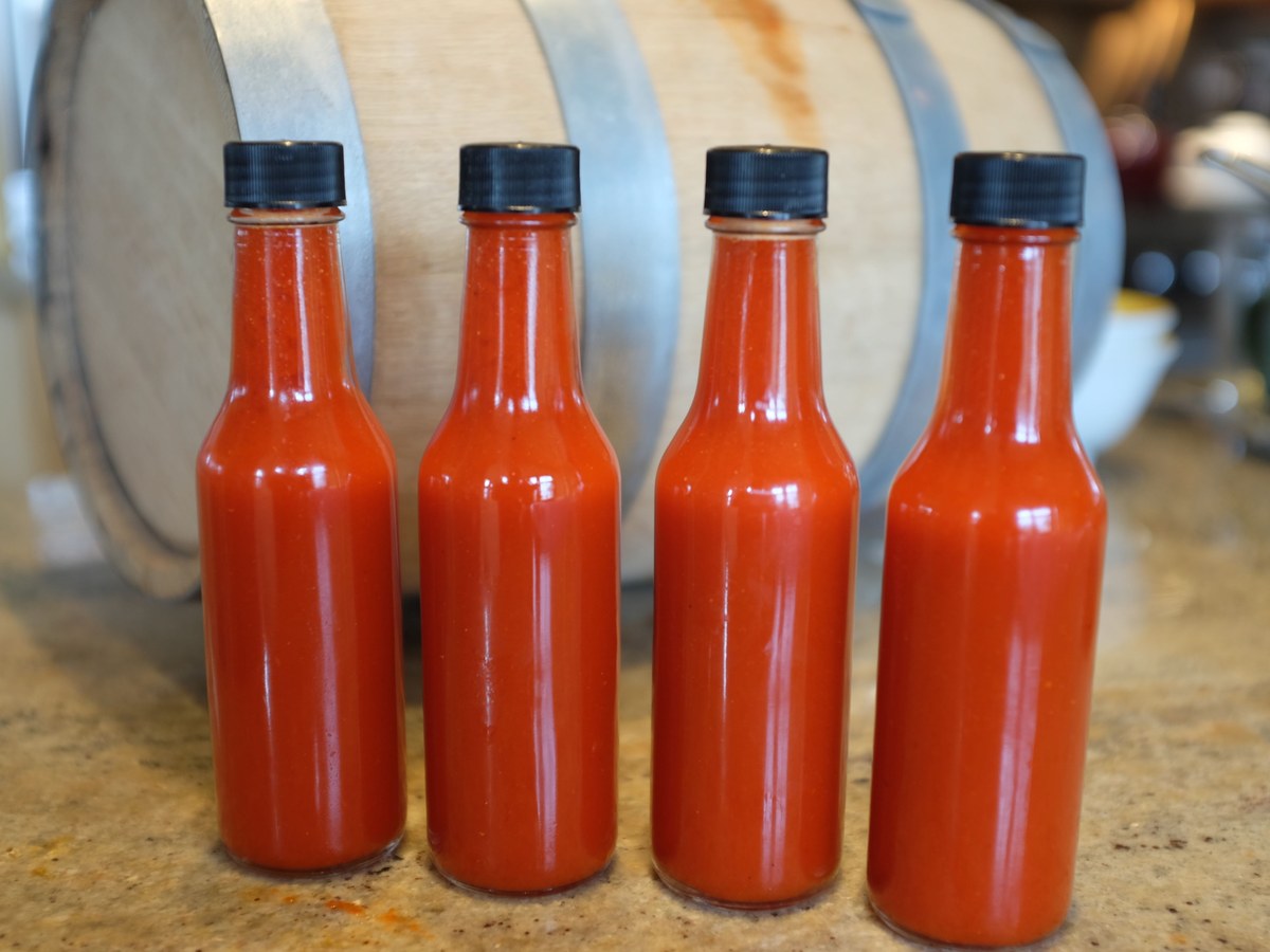 Custom hot sauce in bottles